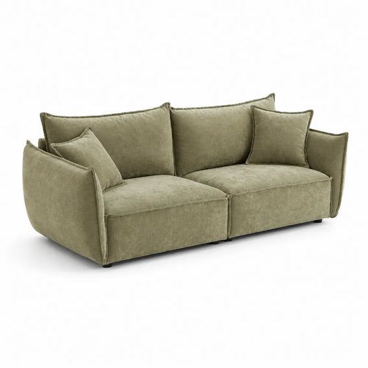 3-Sitzer Sofa Leinen Grün