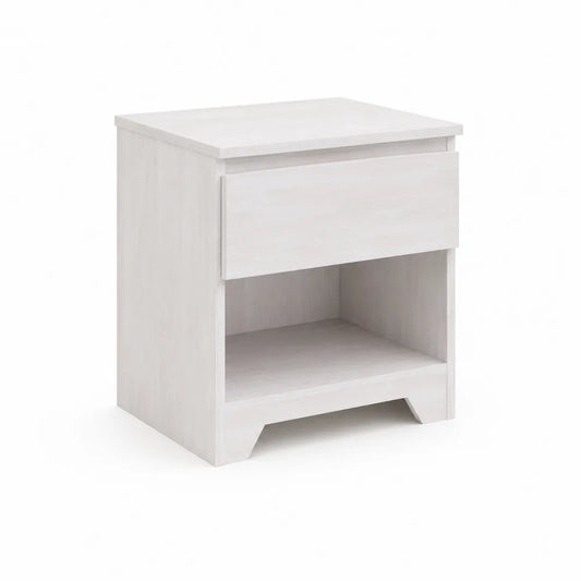 Nachttisch aus MDF Weiß 45x35x50cm